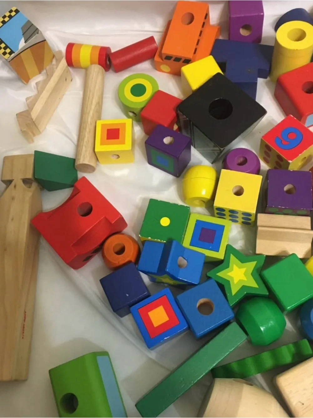 Colorful Wooden Sorting and Stacking Toy Set - Multicolor